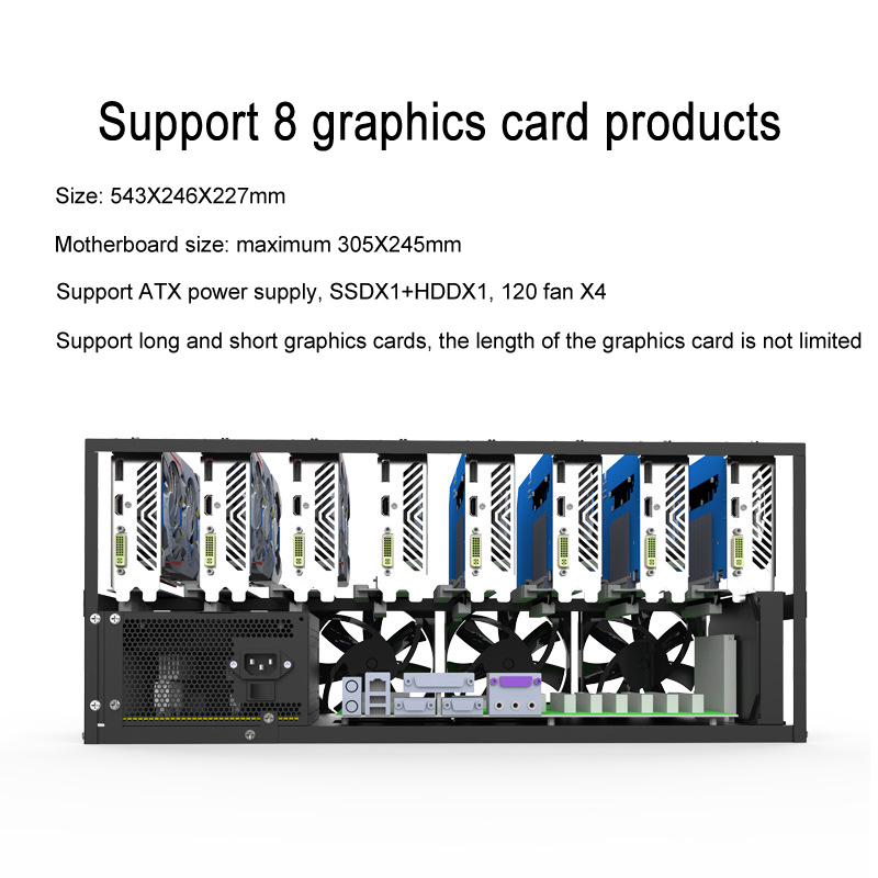 Khai Thác Mỏ Ốp Lưng Giá Đỡ Bo - đánh giá và giá Gpu Mining Rig Frame 8 Gpu